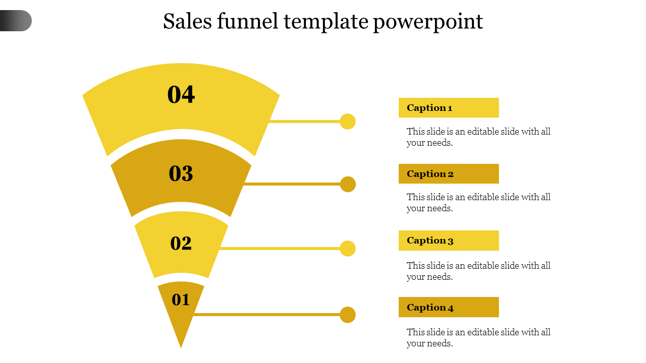 Sales funnel template powerpoint-Yellow
